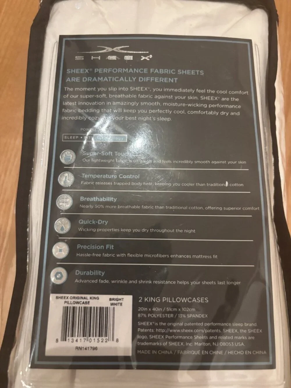 SHEEX Original Performance Cooling King Sheets & Pillow Case NWOT